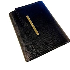 New Unisex Black Compact Snap Wallet